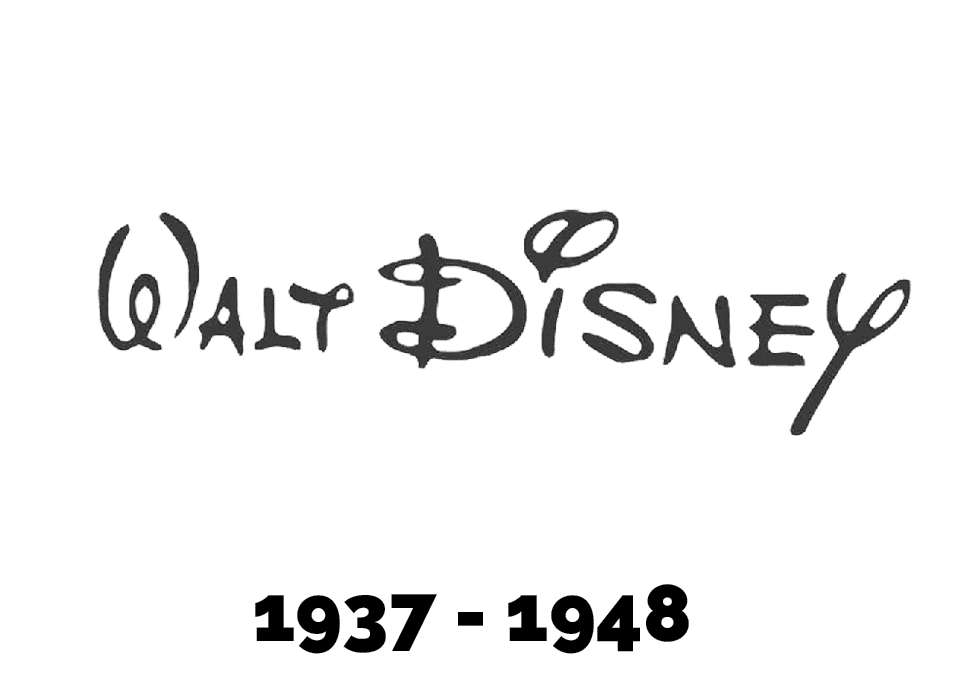 Histoire logo Disney signature 1937 - 1948
