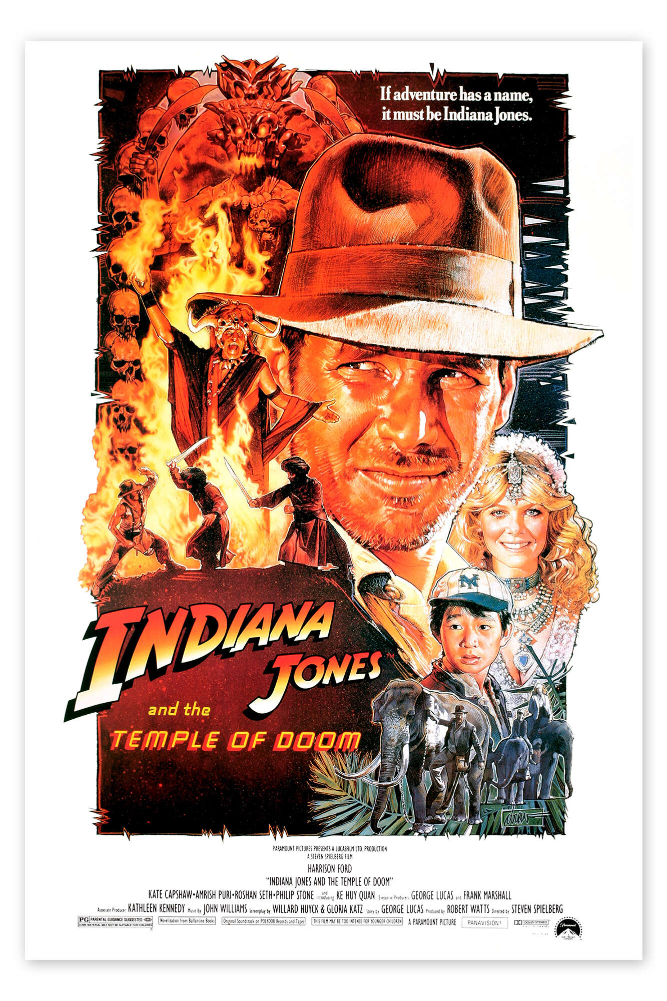 Affiche Drew Struzan - Indiana Jones et le le temple maudit